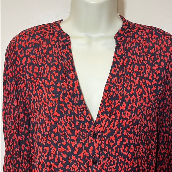 Zara Red and Black Patterned Blouse - Picture 3 of 11